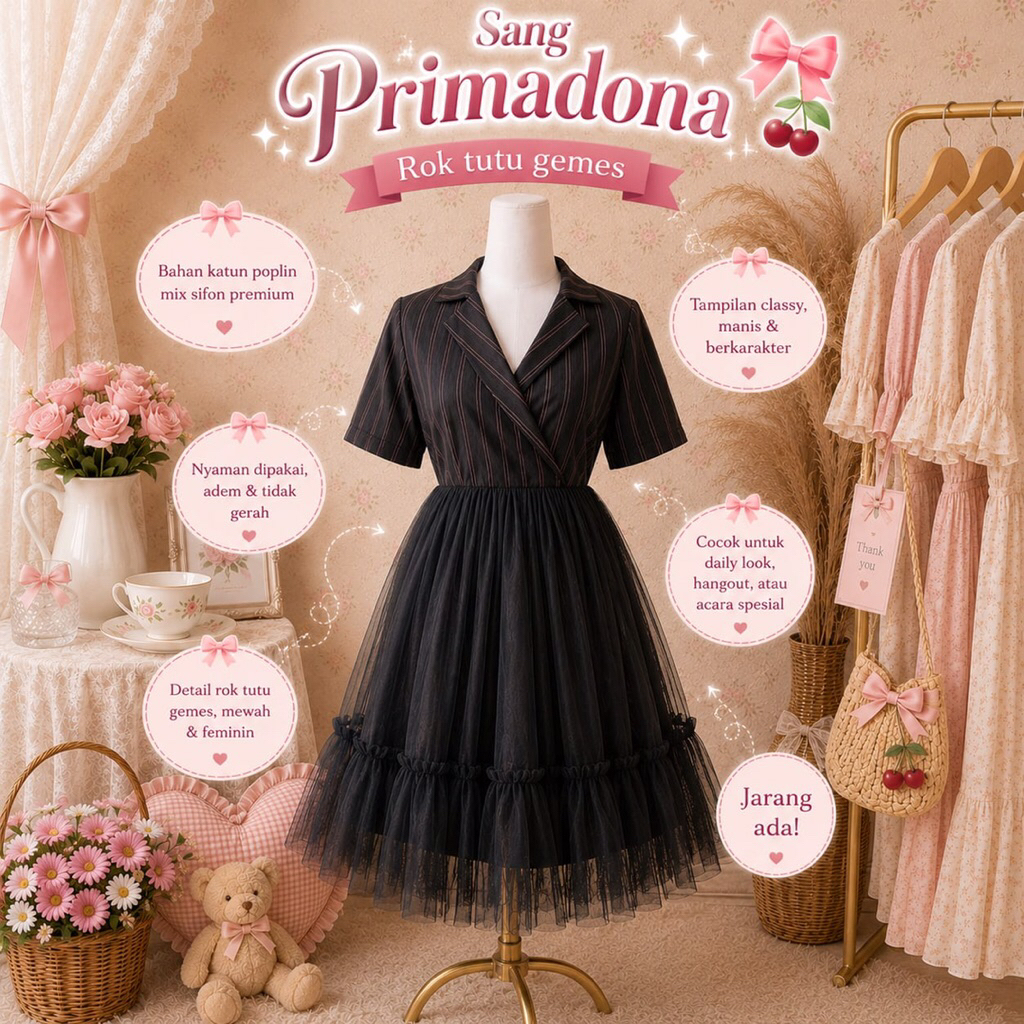 dress stripe salur tutu hitam coquette gothic preloved