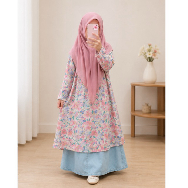 NAYA TUNIK ANAK TUNIK RAYON DAILY TUNIK WUDHU FRIENDLY BUSUI FRIENDLY TUNIK RAYON COUPLE TUNIK IBU D