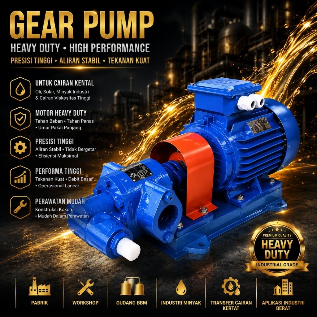 Pompa Oli Gear pump Type KCB 83.3liter/menit merk ROTOR 2.2kw 3PH