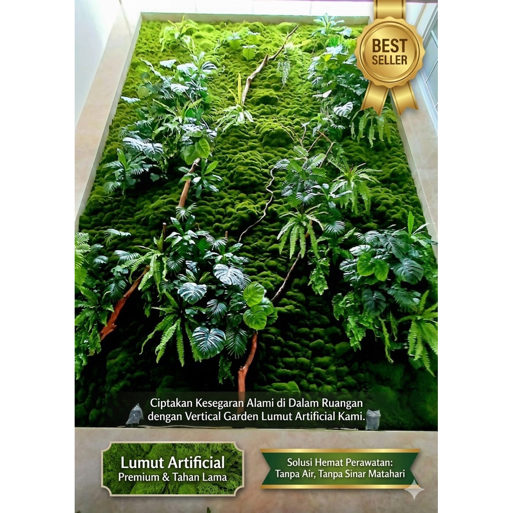 Vertical Garden  sintetis lumut_Dekorasi Lumut Sintetis
