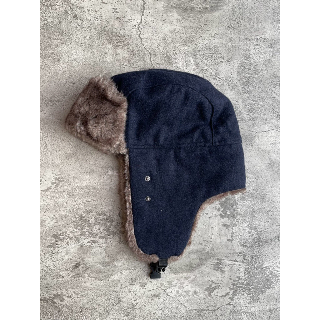 Topi Ushanka Unbrand Winter Hat Wool Navy Second Original Import Murah