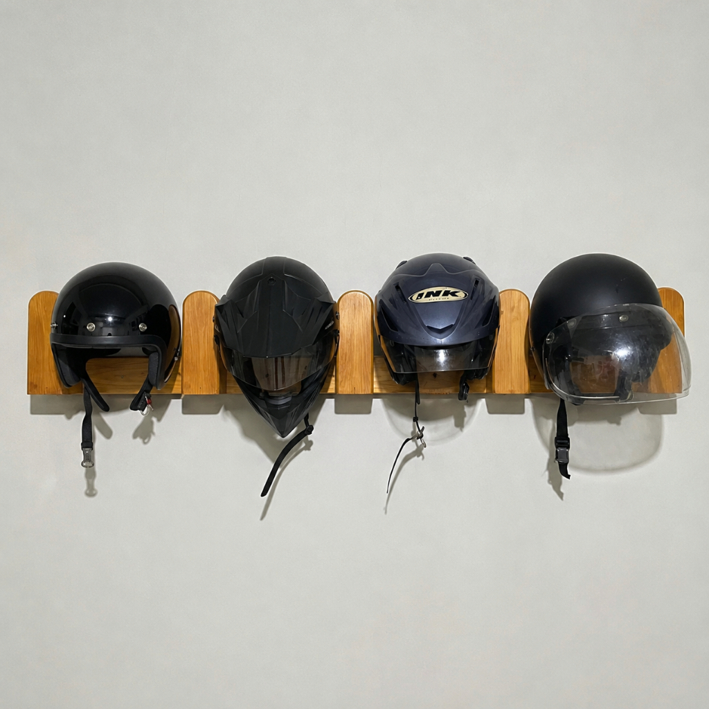 Rak Helm Gantungan Helm Tempel Dinding model samping