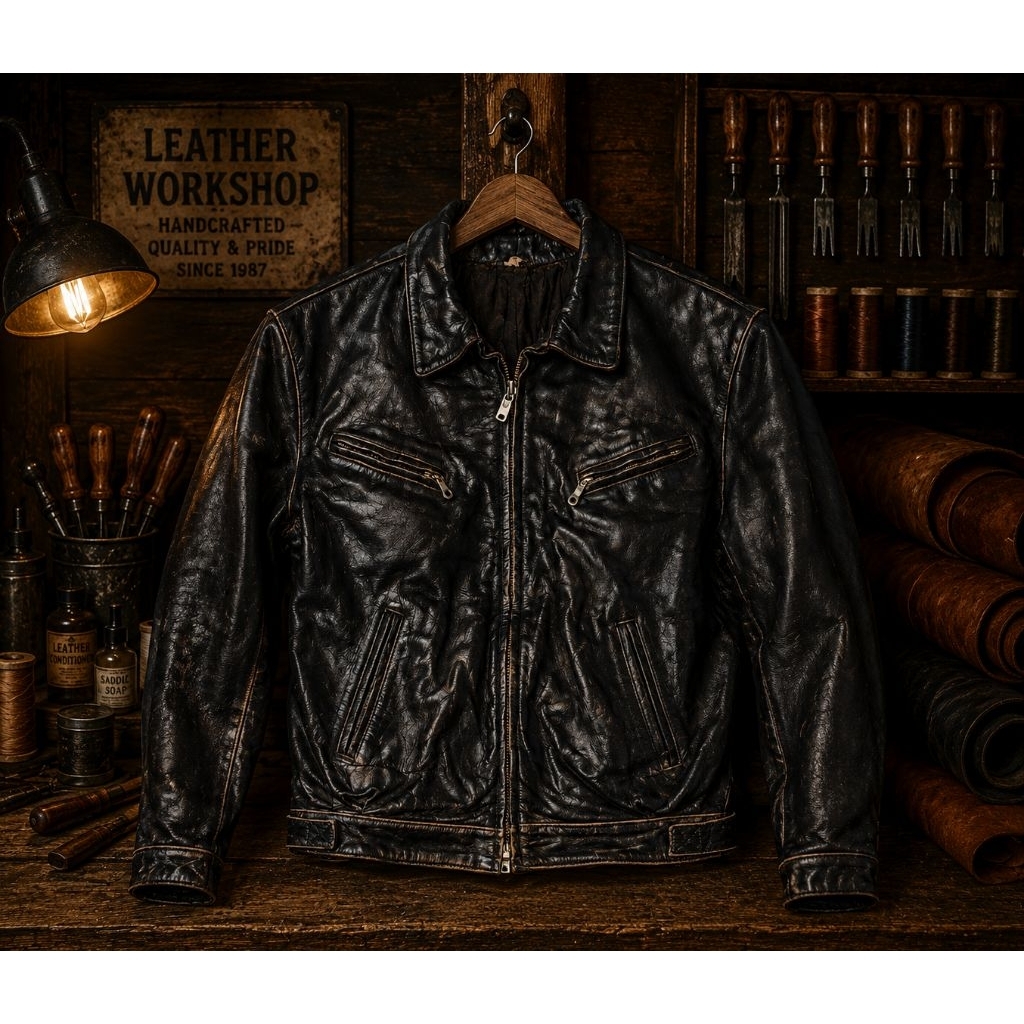 Detroit Jacket Casual Cafe racer Leather Jacket