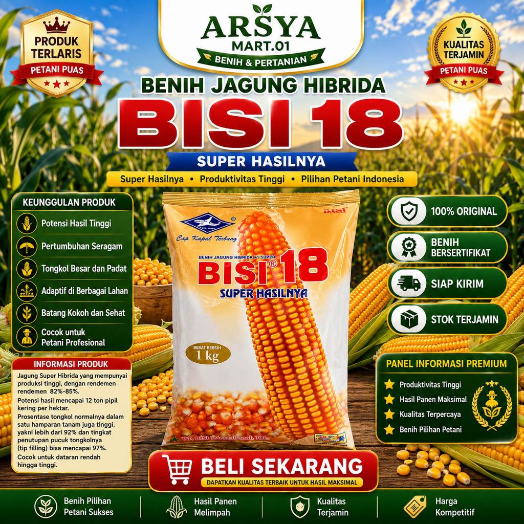 Benih Jagung Bisi 18 1 kg - Benih Bisi 18 1kg