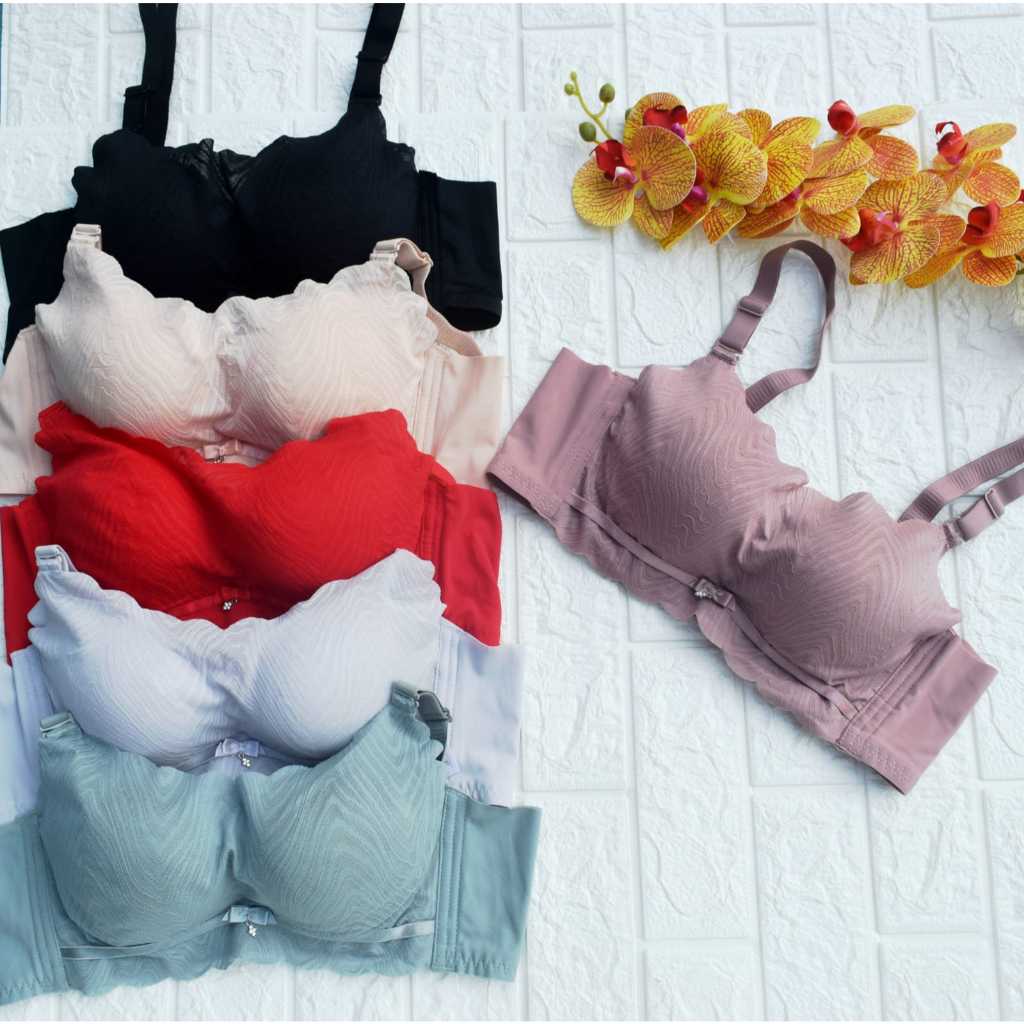 BBL 137 Pushup BRA BH Kemben Busa Tebal Berkawat Cup B Kait 4 Penutup Samping Lebar Seamless Bahan S