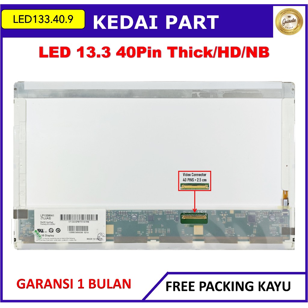 LCD LED Toshiba Portege T230 T230-131 Series 13.3 inch 40 pin