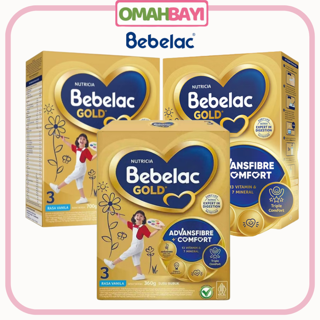 OMAHBAYI - Bebelac Gold 3 Susu Pertumbuhan Anak Usia 1-3 Tahun Rasa Vanila Madu 360g / 700g