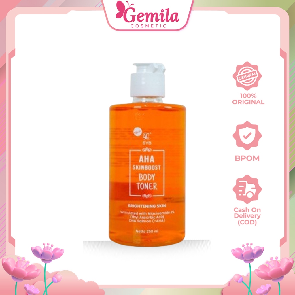 SYB  AHA Skinboost Toner Badan AHA 250gr with Vitamin C and DNA Salmon