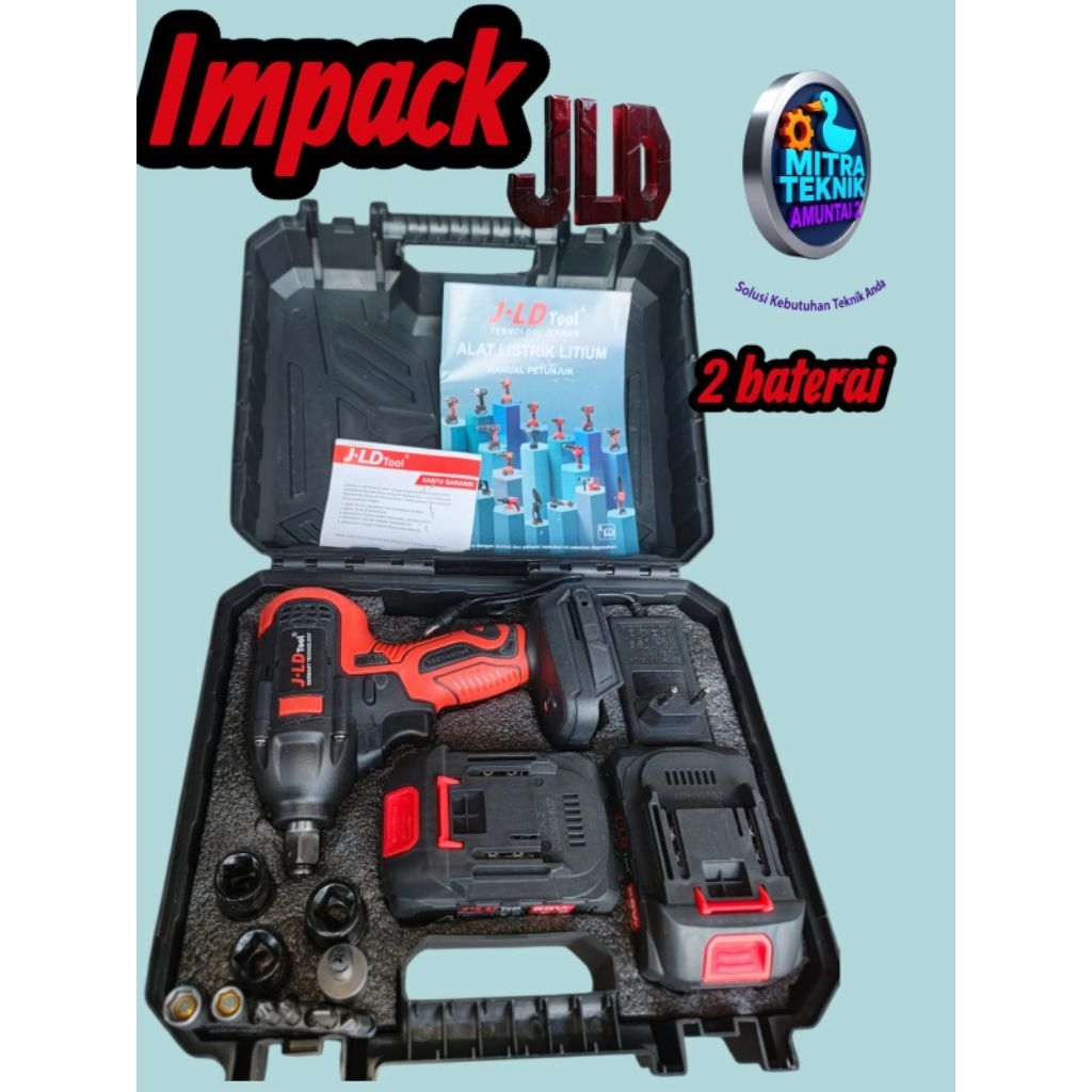 impack JLD tools Buka Baut Cordless impact wrench Brushless 48V 2 Baterai / Impact batre / Impact JL