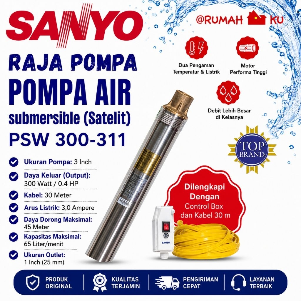 Pompa Sumbersible Satelit SANYO PSW 300-311