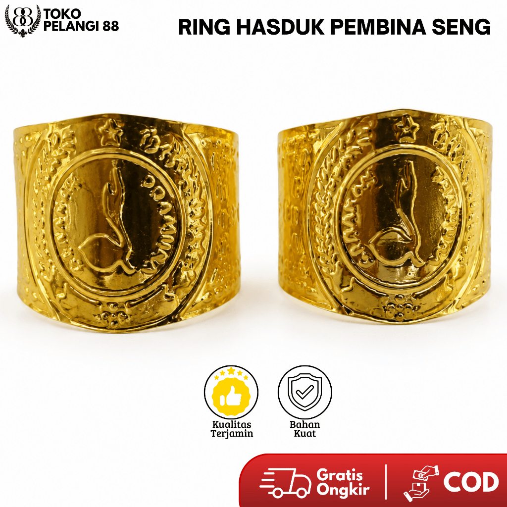 Kolong Hasduk Pramuka Pembina Kuningan Cincin Ring Kacu Seng Guru Mudah Dipakai