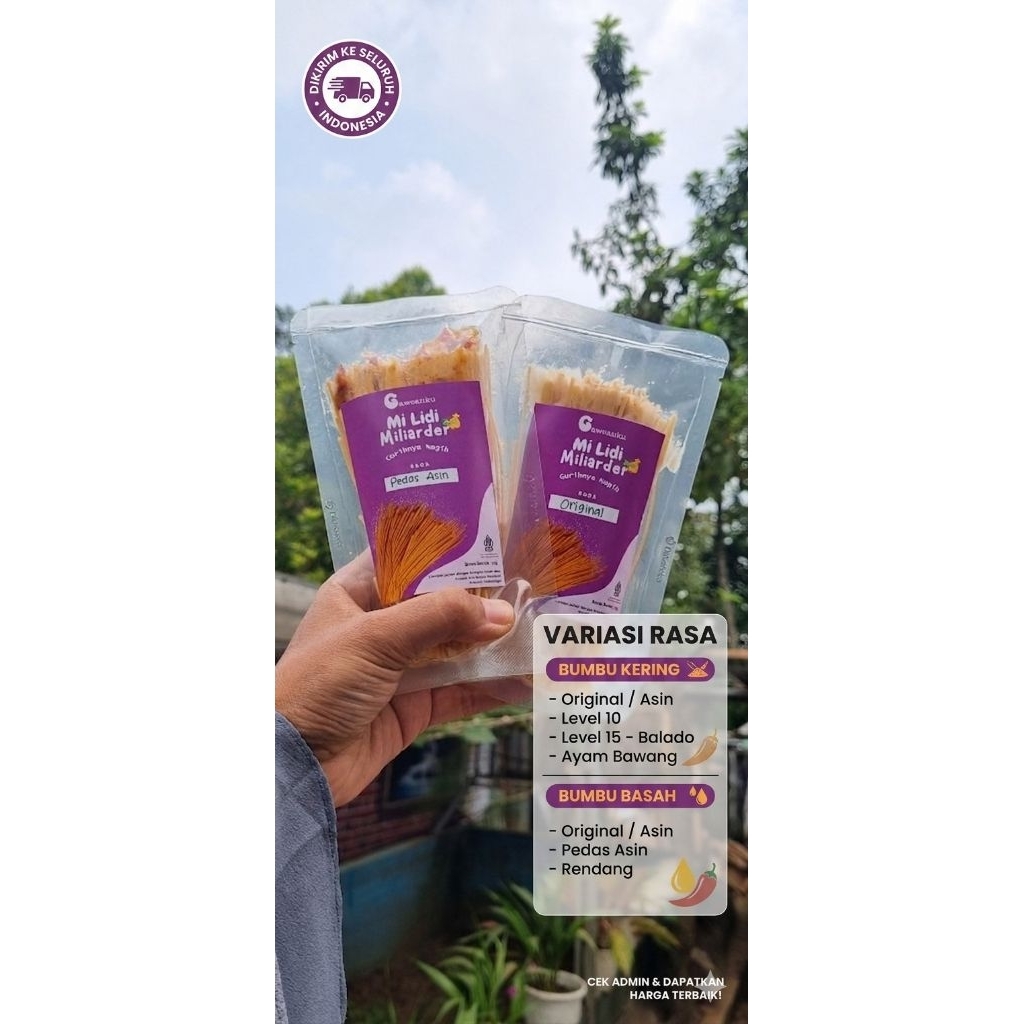 Mi Lidi Bumbu Kering - Basah Pouch / cemilan jadul / jajan kekinian