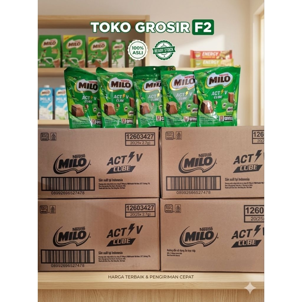 Milo Activ Cube 1 Karton isi 20 Bungkus Nestle