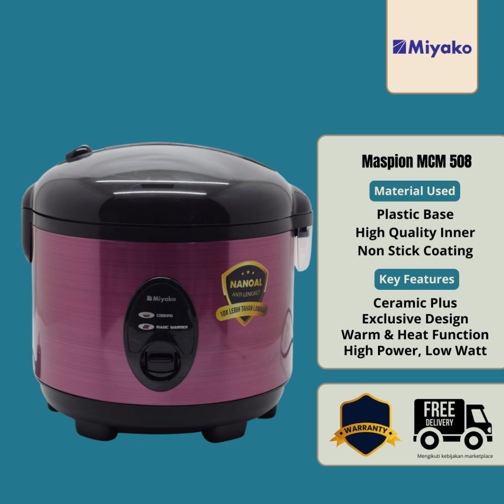 RICE COOKER MIYAKO - RICE COOKER 1.8L MIYAKO MCM 508- MIYAKO