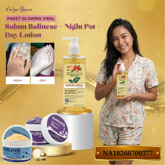 Paket Glowing | HB Day Luxury UV Filter and AHA & Night Lotion Intensive Collagen + Sabun Balinese B