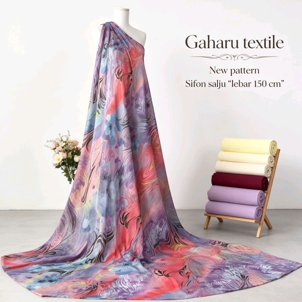 bahan sifon salju - bahan sifon premium - bahan sifon meteran - bahan sifon motif motif abstrak