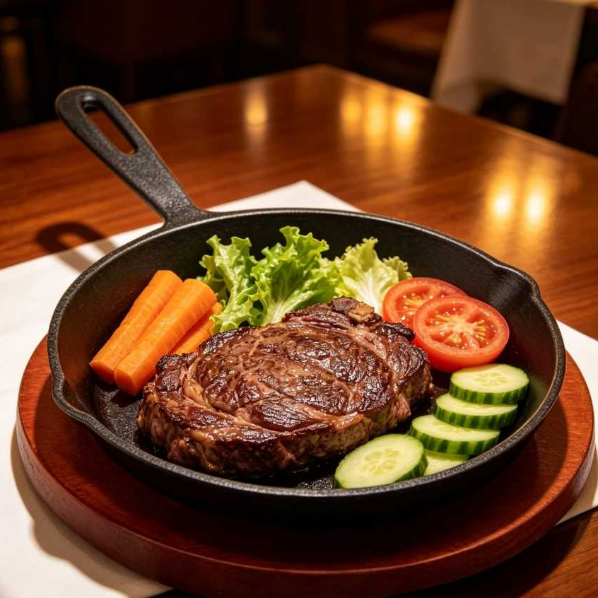 Home Line Cast Iron Skillet Piring Pan Hot Plate Steak Tatak Kayu