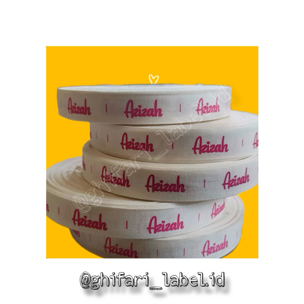 label katun 1 roll 20 Meter / label hijab Label Katun Baju Roll / Label Brand Clothing / Label Hijab