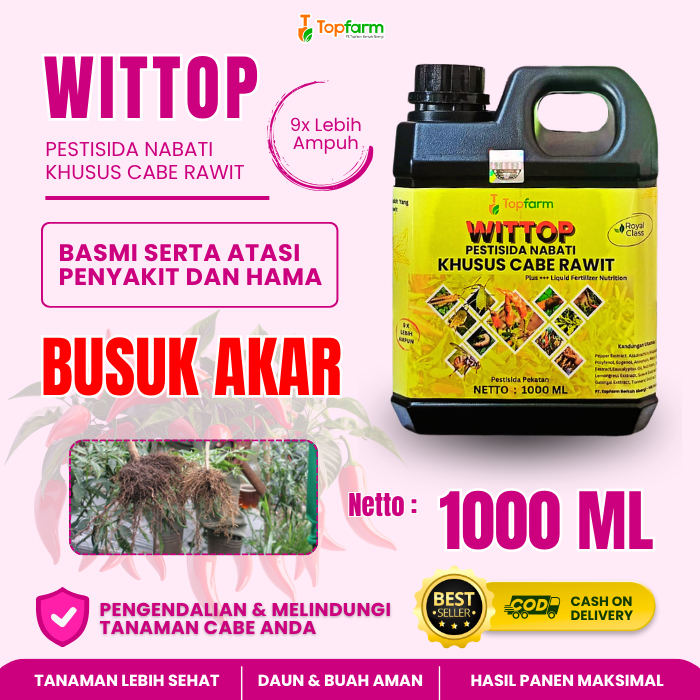 Pestisida Busuk Akar Cabe Rawit / Obat Busuk Akar Buah Cabe / Pestisida Topfarm / Obat Busuk Akar Pa