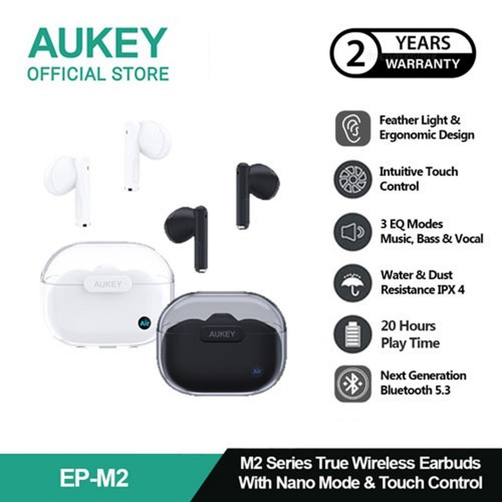 Aukey TWS Move Air Earphone Bluetooth - AK EP-M2 BK / WH