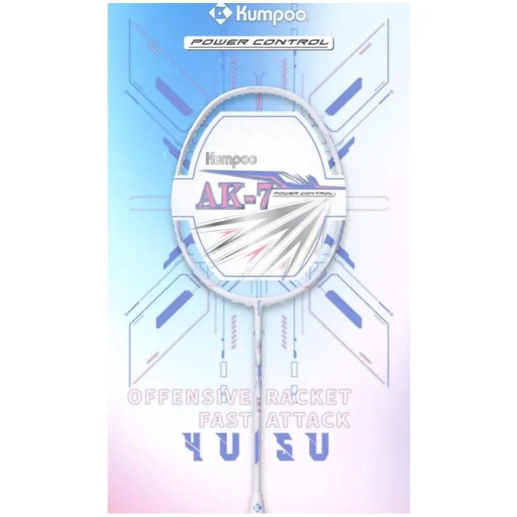 Raket Kumpoo Badminton Racket Ak-7 Power Control 4U 5U 30lbs | Raket Bulutangkis Ak7 30 lbs