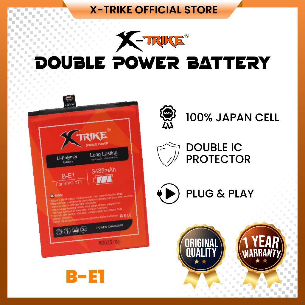 XTRIKE Baterai Vivo Y71 B-E1 Double Power