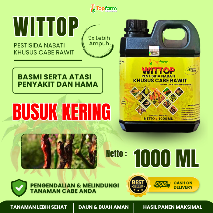 Pestisida Topfarm / Obat Cabe Rawit Busuk Kering / Obat Busuk Kering Cabe Rawit / Pestisida Busuk Ke