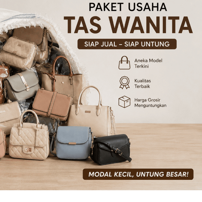 PAKET USAHA JUALAN TAS WANITA PROMO TERBARU