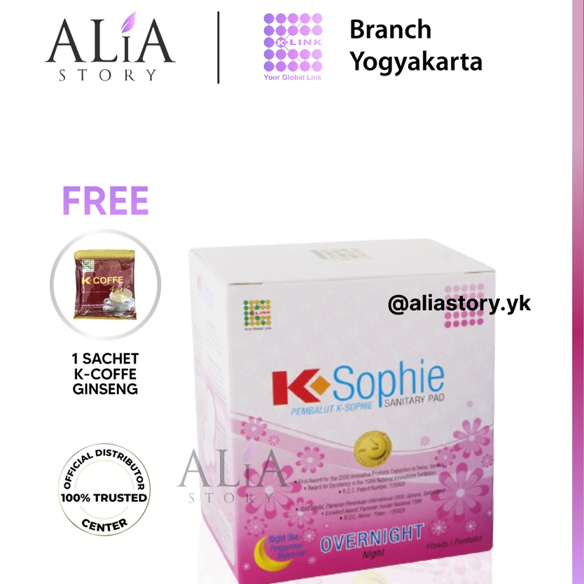 K-Sophie Night Use (isi 10 Pads) Untuk Malam Hari Overnight Pembalut K-Link Pembalut Berkualitas Pem