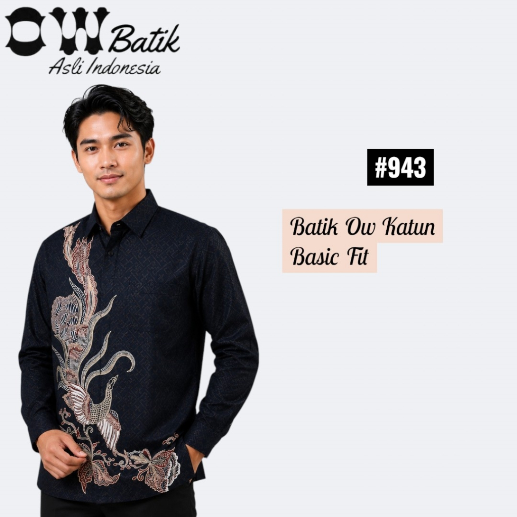 PREMIUM KEMEJA KATUN BATIK LENGAN PANJANG FORMAL PRIA -  OW KATUN BATIK 943