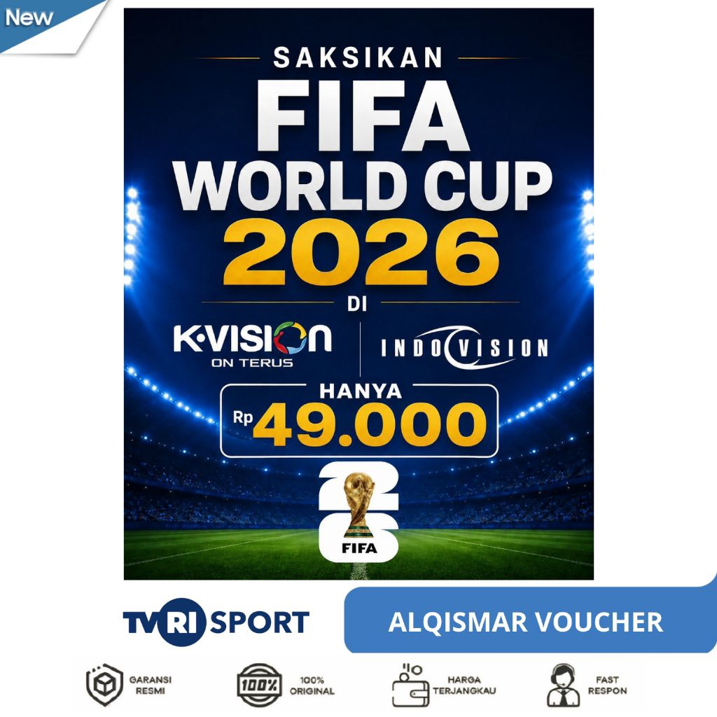 TV VOUCHER Paket Piala Dunia 2026 1Bulan K-Vision Bisa Semua Jenis C2000 K2000 C1000 Optus, Gardiner