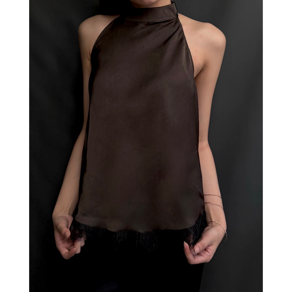 NOMOWEARS — OTO SATIN TOP / SATIN BLOUSE / HALTER TOP