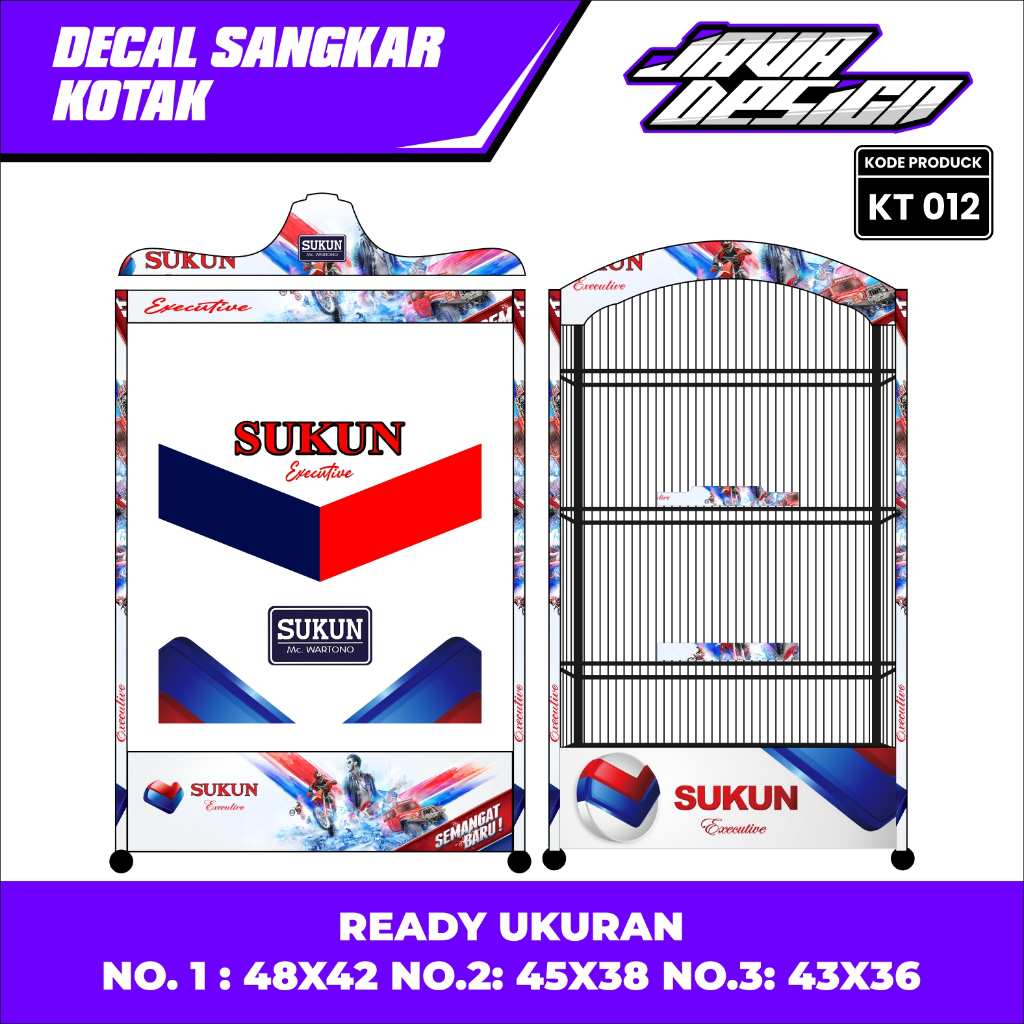 Stiker Sangkar Kotak Decal Sangkar Burung Model Terbaru Motif Sukun Executive