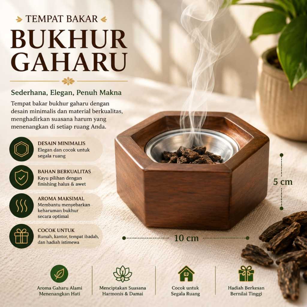 tempat pembakaran gaharu hexagonal