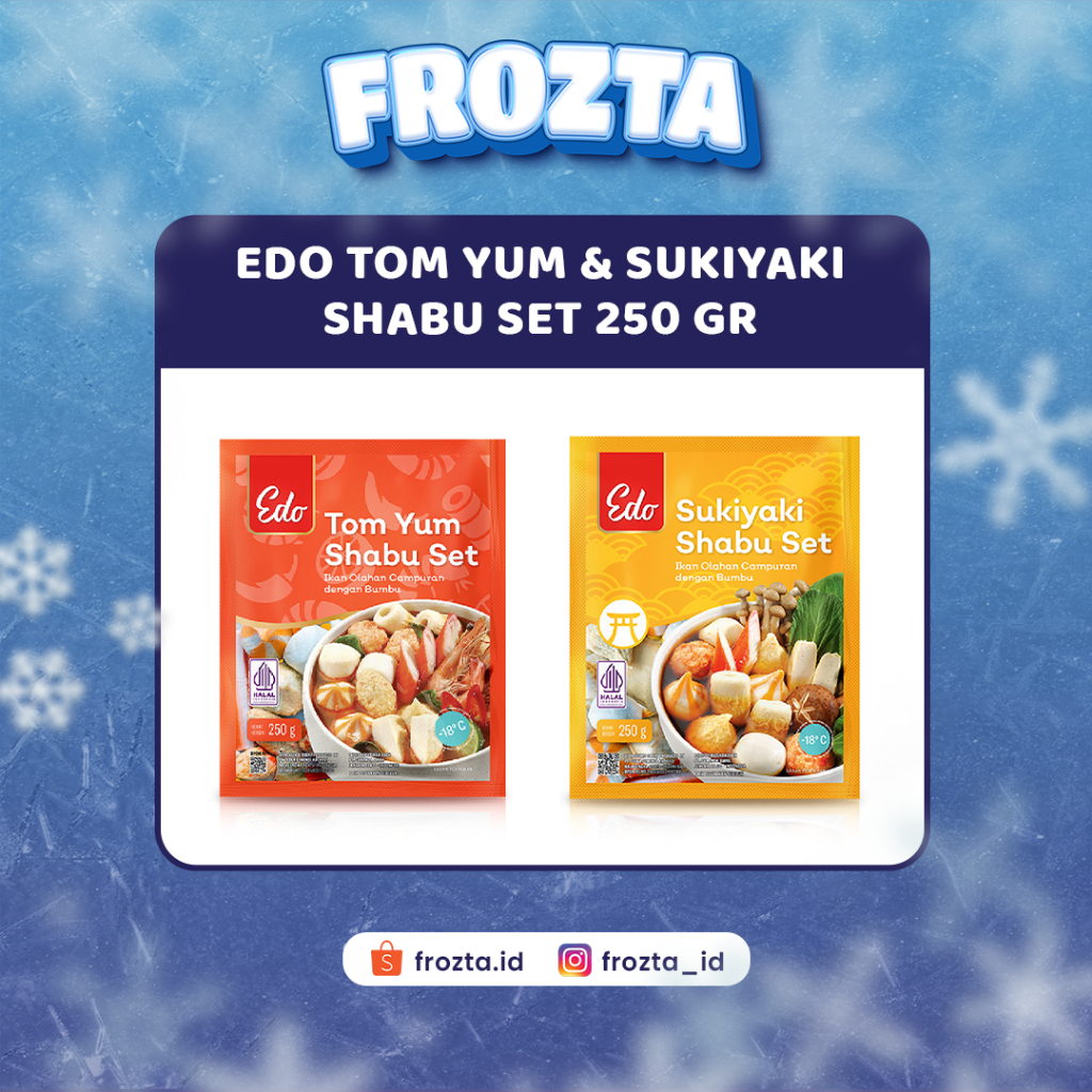 Frozen Edo Sea Shabu Set 250g – Paket Shabu-Shabu Frozen (Varian Tom Yum / Sukiyaki) Lengkap Dengan 