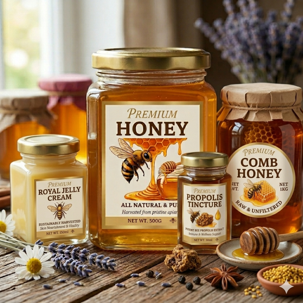 Stiker Label Madu Premium Honey Kode G Sticker Label Kemasan Produk Madu