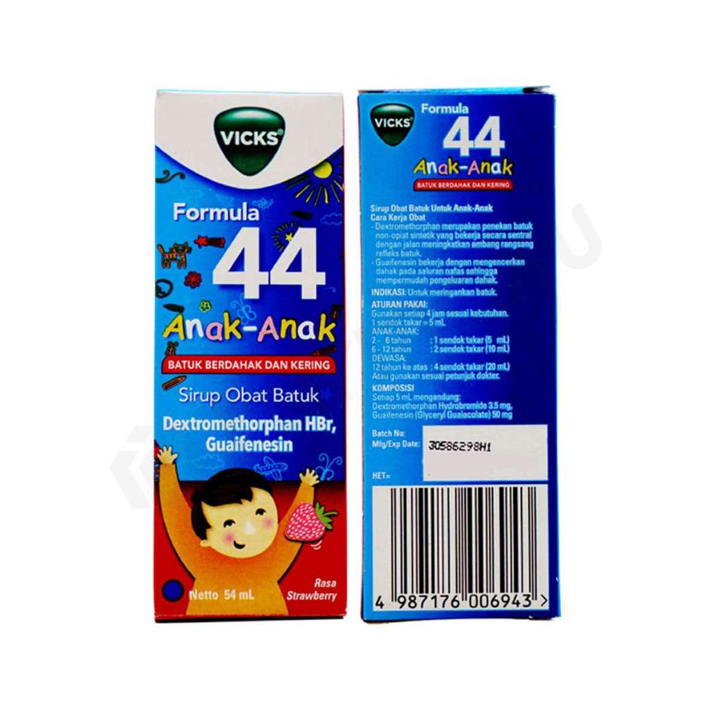 Vicks Formula 44 Sirup Batuk Anak 54ml - Meredakan Batuk Kering & Berdahak