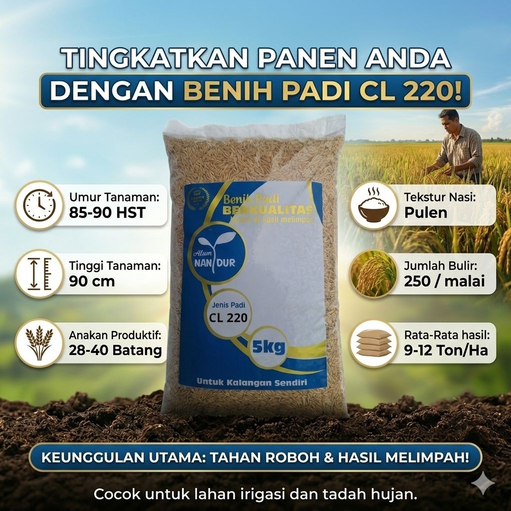 BIBIT | BENIH PADI CL 220 KEMASAN 5KG