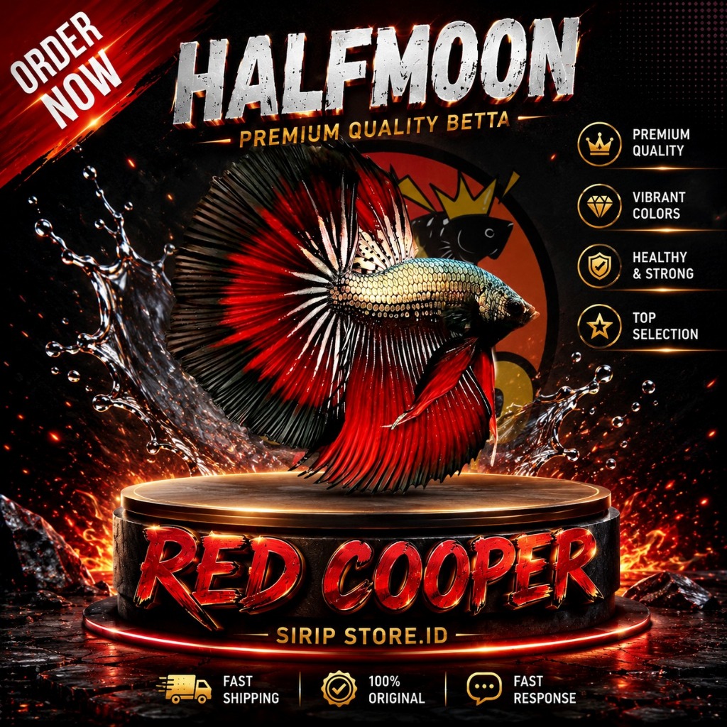 Halfmoon Red Cooper – Kilau Metalik Elegan