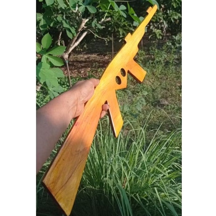senapan AK 47 - senapan mainan kayu - senapan kayu AK 47 - senapan kayu latihan - senapan mainan