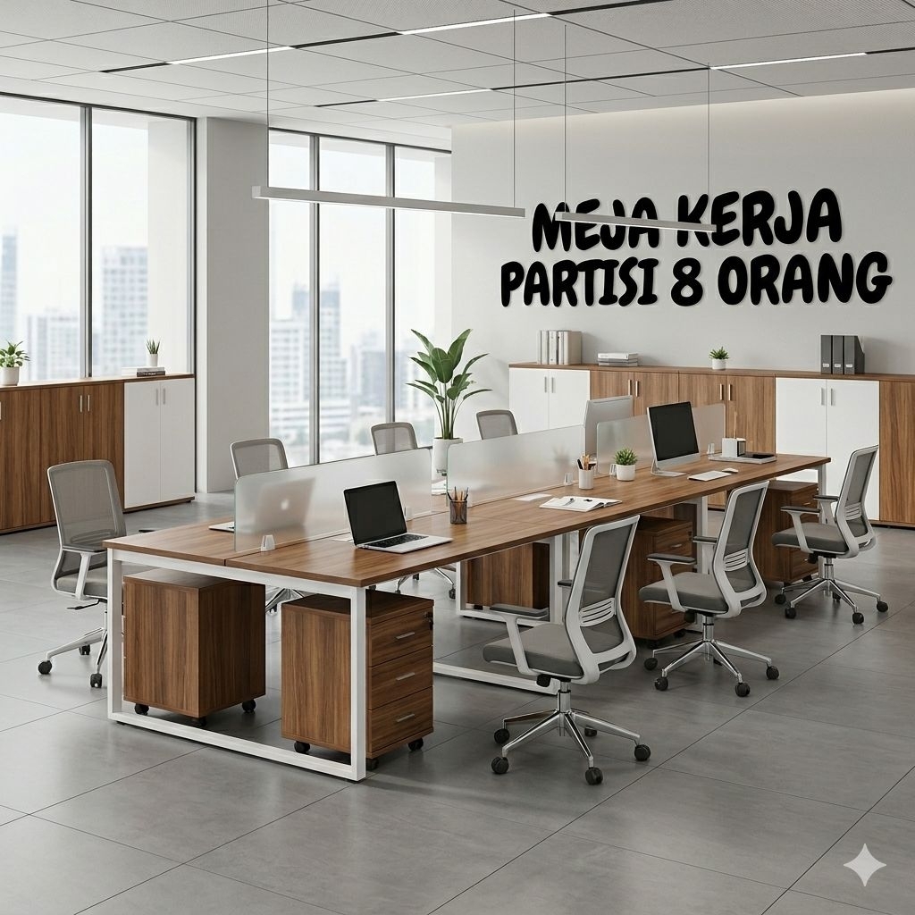 EXPO Meja Kantor Partisi Meja Kerja Kantor Meja Workstation 2 orang Expo OD 1209 Meja Workstation 8 