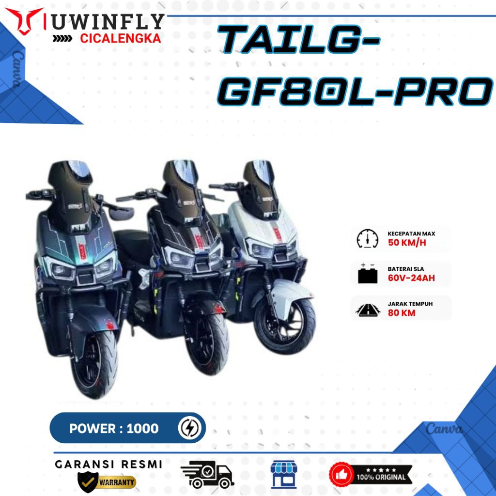 TAILG GF80L PRO 1000 WATT LITHIUM SEPEDA LISTRIK TERBARU GARANSI RESMI