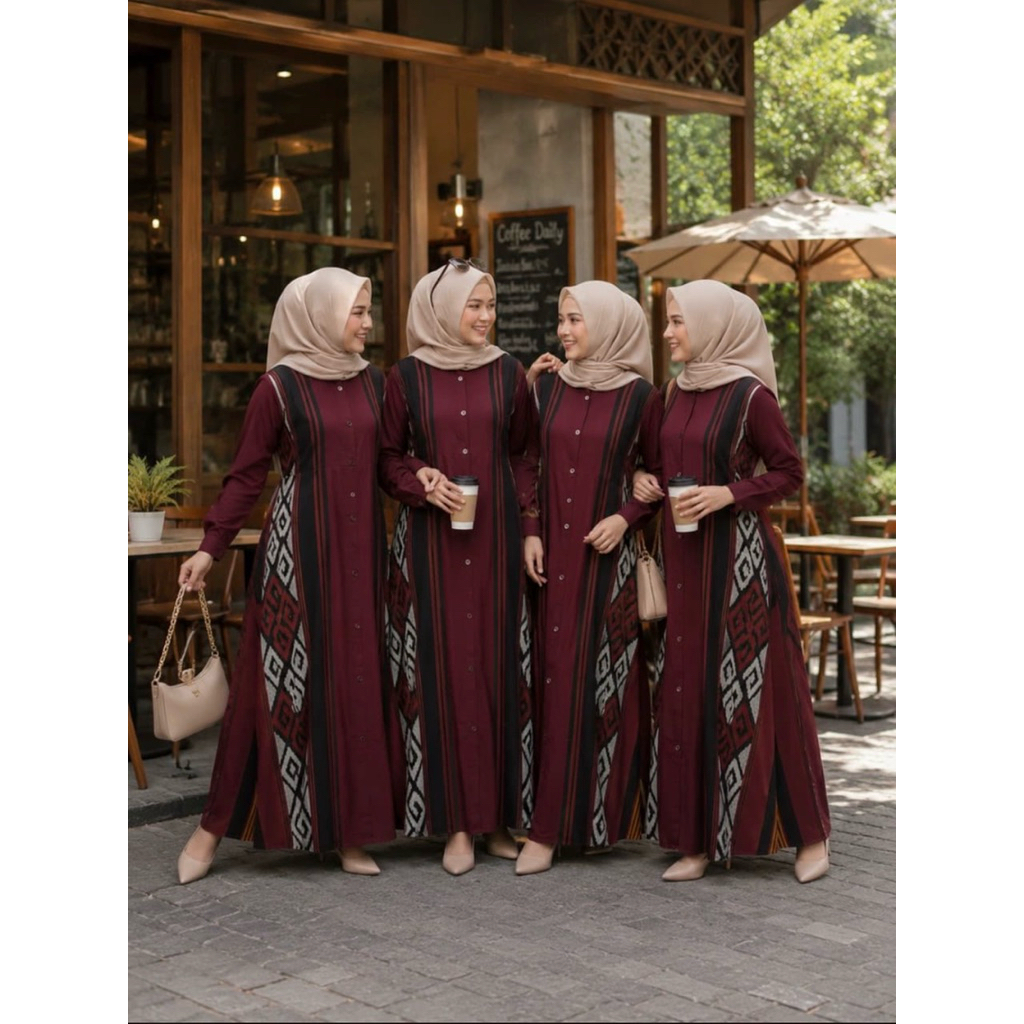 NEW GAMIS TWILL KOMBINASI ETNIK TENUK TROSO GAMIS ETNIK TENUN TEOSO
