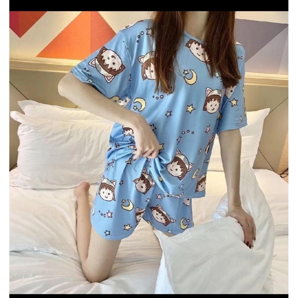 Baju tidur chibi maruko chan wanita piyama maruko chan setelan tidur maruko chan