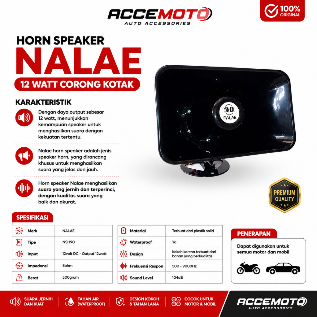 Toa Speaker Horn Merk Nalae Kotak 12 Watt Solusi Sirine Dagang Keliling