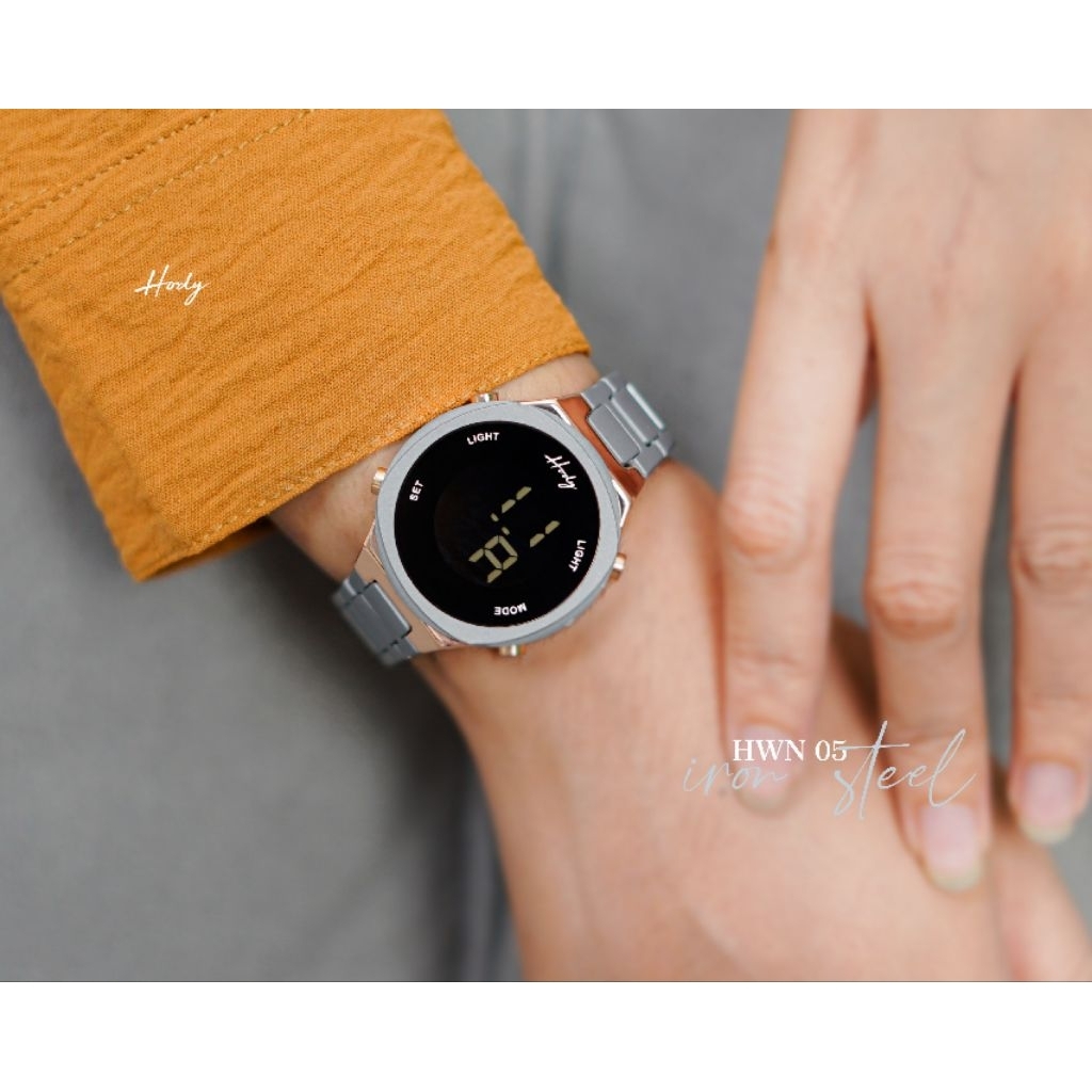 Hody Watch HW01 HW 01 Garansi Original Jam Tangan Wanita Magnet - LED Touchsreen Digital