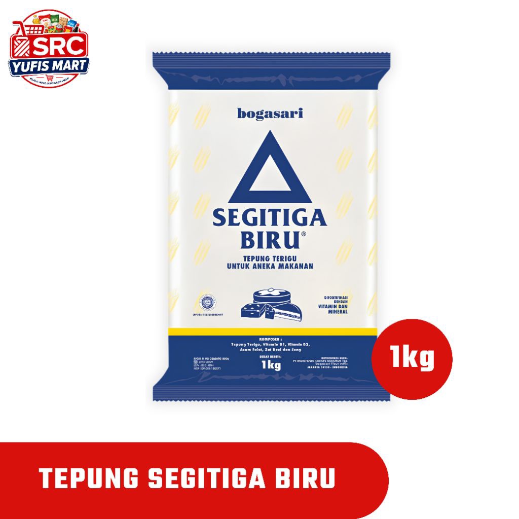 TEPUNG TERIGU SEGITIGA BIRU ECOPACK 1KG - TEPUNG TERIGU PROTEIN SEDANG