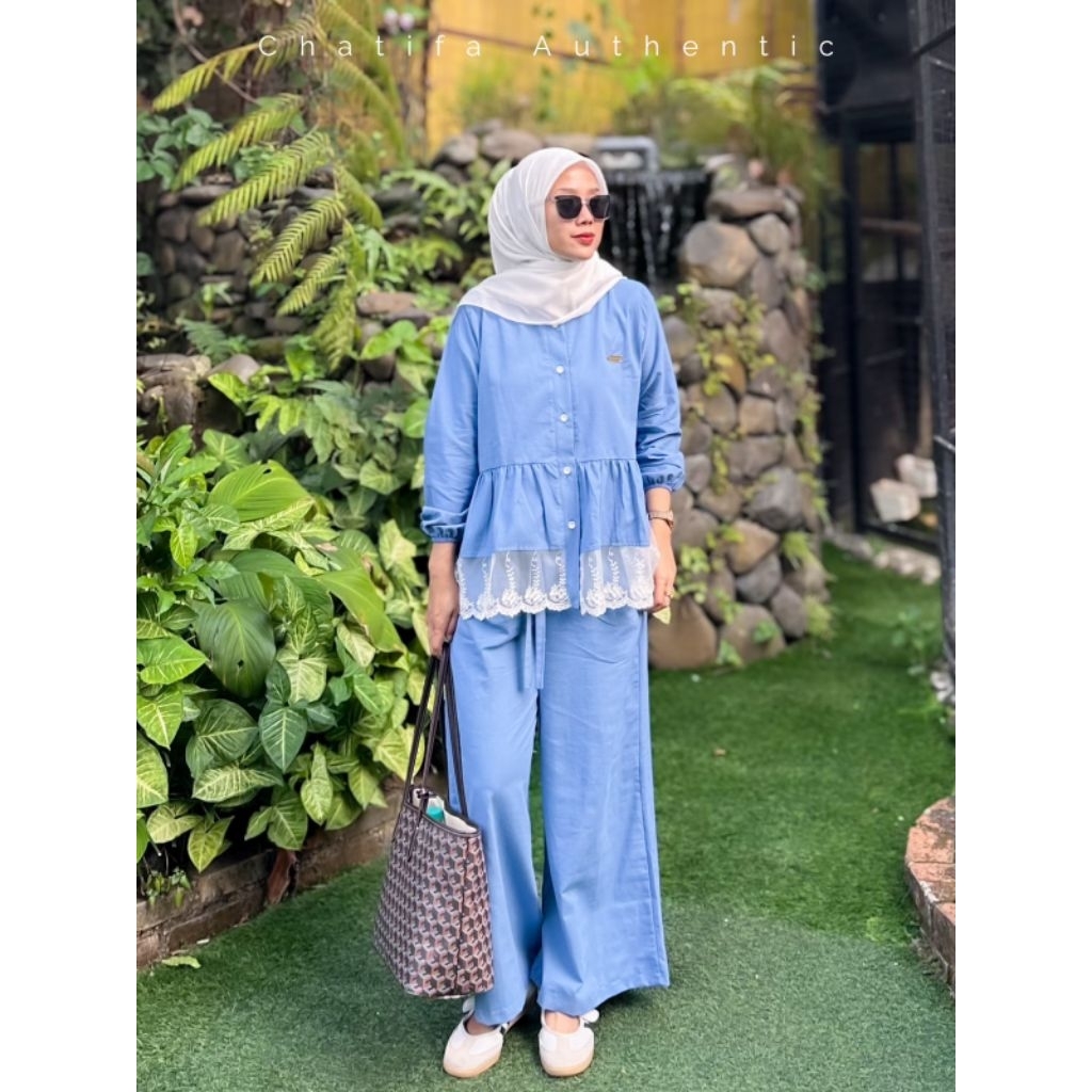 set SENADA by Chatifa Authentic | Setelan linen premium | setelan wanita kekinian 100% Original