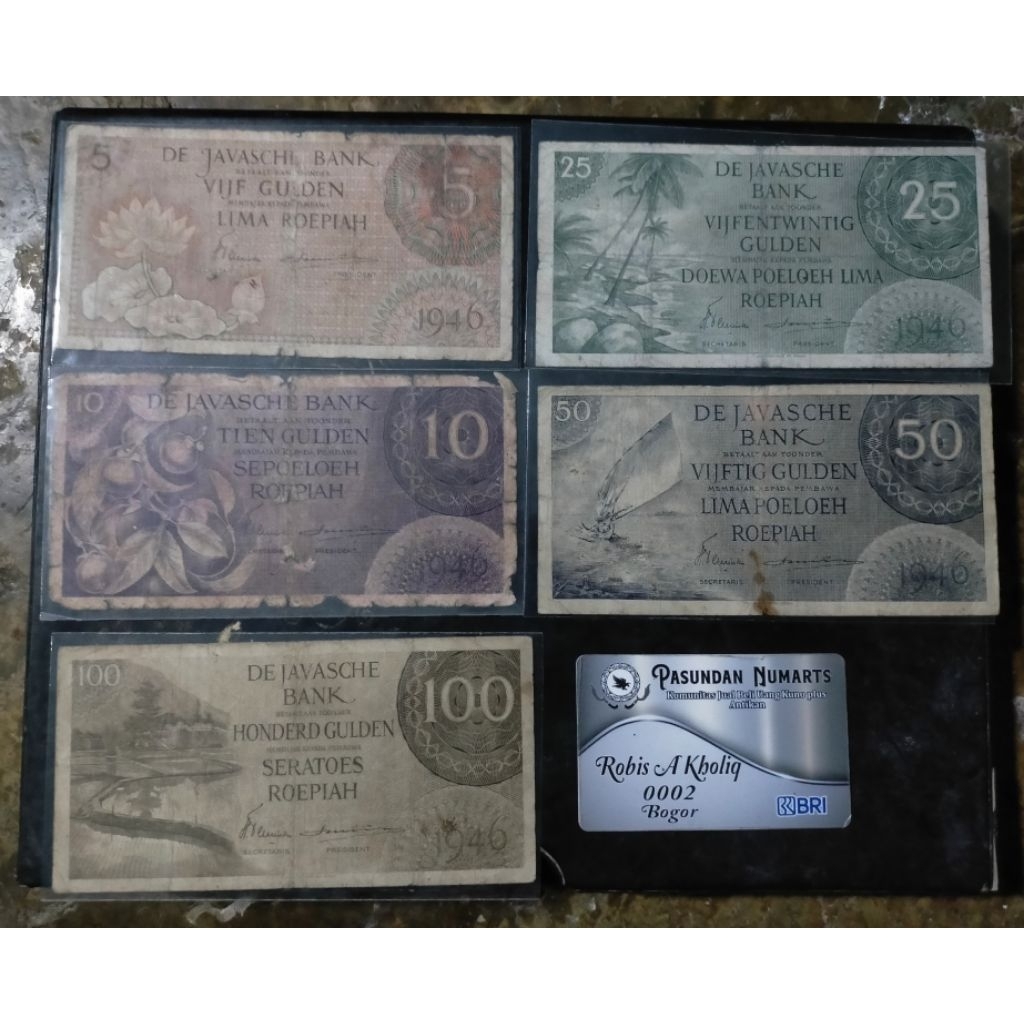 Langka uang 5 gulden sampai 100 gulden seri pederal 1946