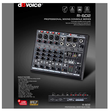 dBvoice R-602 Audio Mixer 6 Channel
